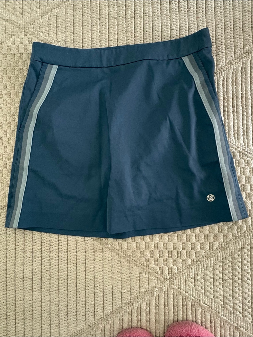 G/FORE Navy Mini Skort with Light Blue Side Stripes